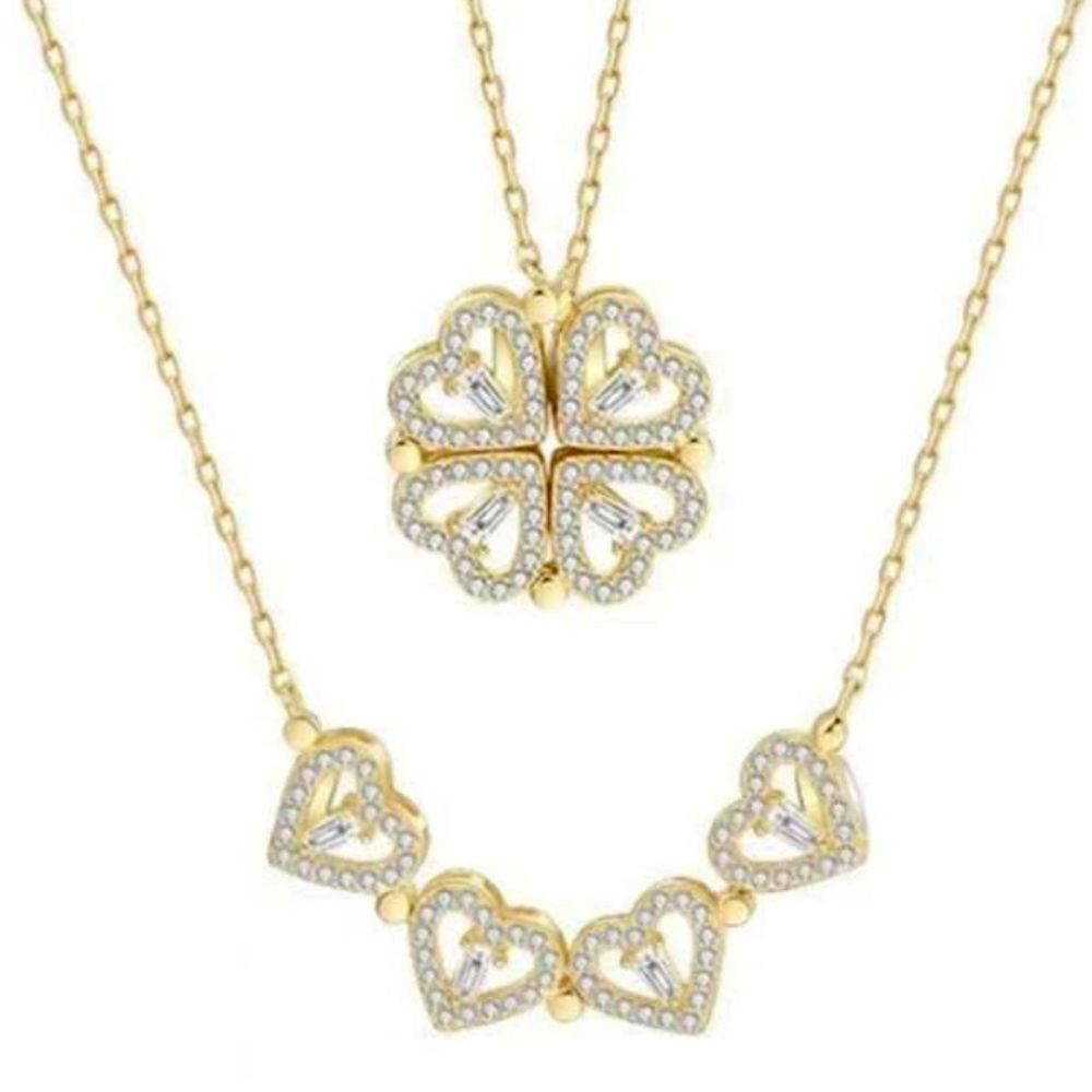 Jova NYC - 4 Hearts Clover Necklace (Gold)
