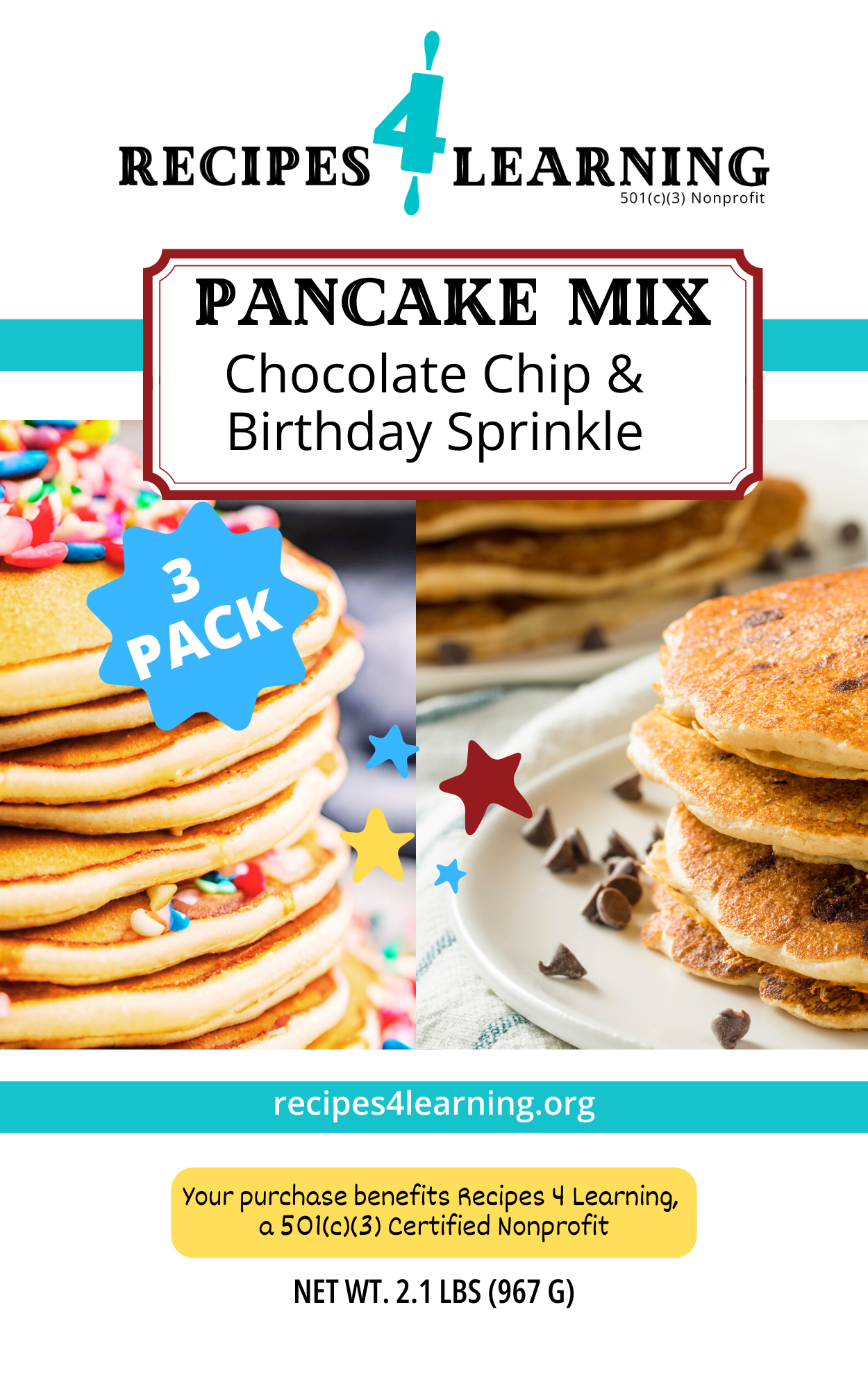 Recipes 4 Learning Pancake Mix - Choco Chip/Birthday Sprinkle