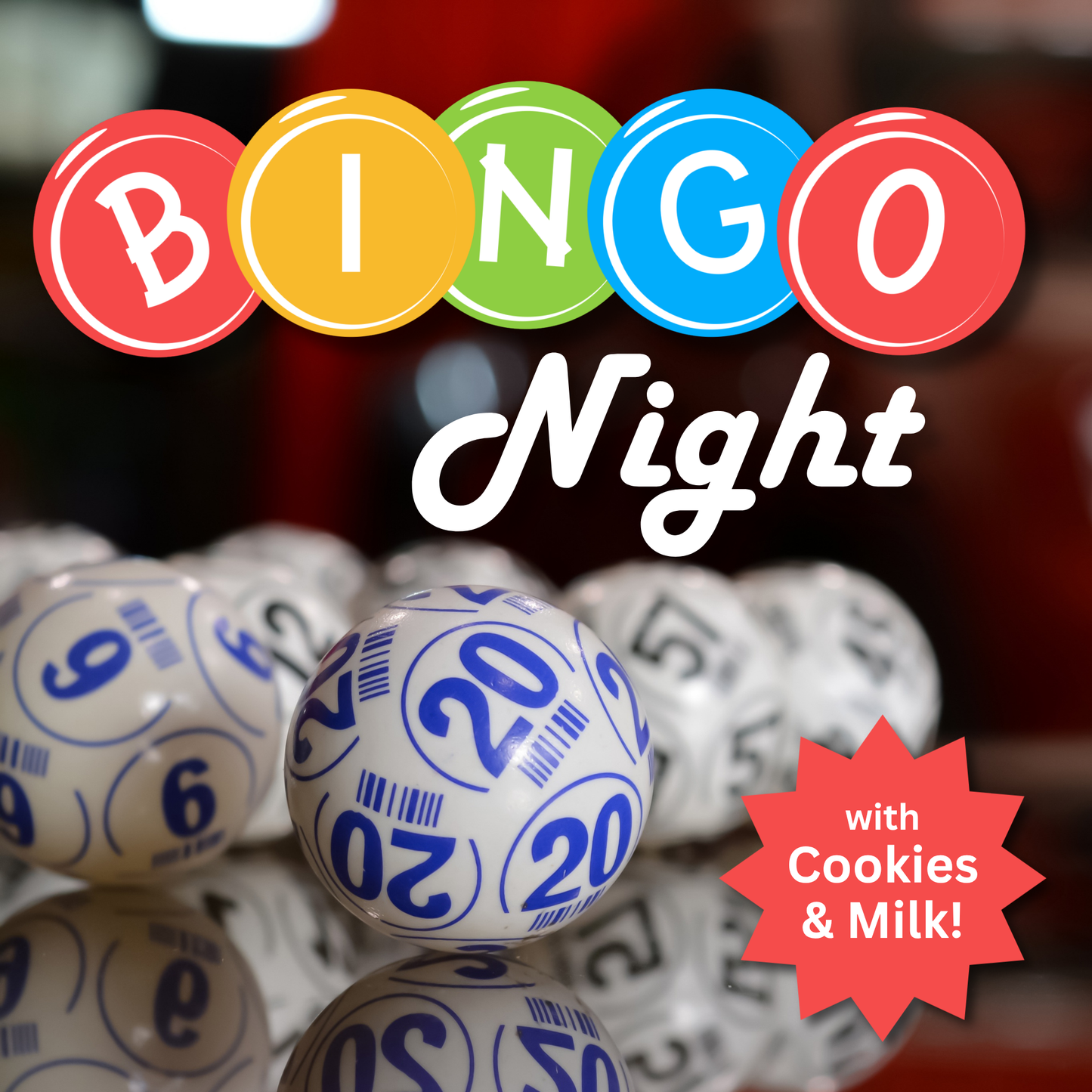 January 6th Fundraiser - Bingo Night with Cookies & Milk