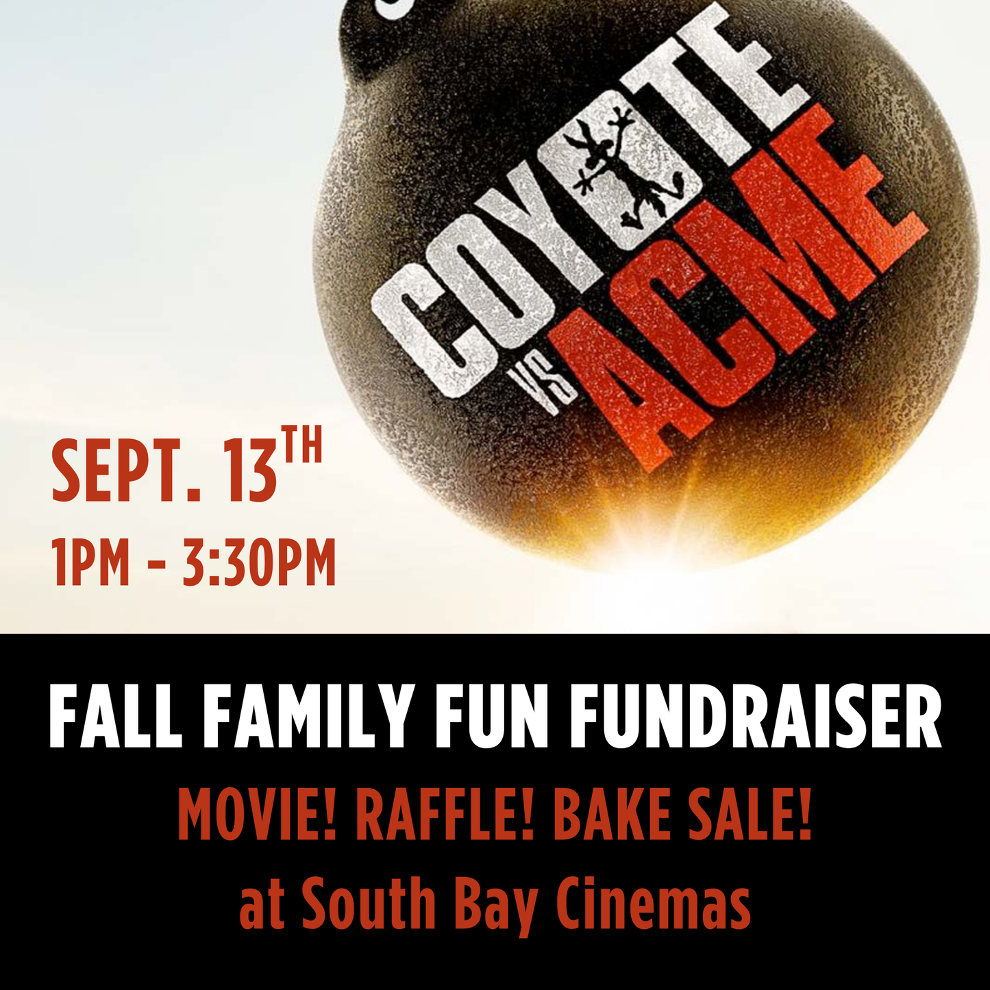 Family Fun Fundraiser - "Coyote vs ACME" Watch Party at South Bay Cinemas