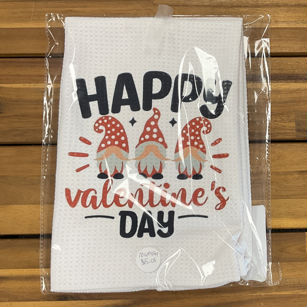 Mama T's - "Happy Valentines Day" Gnome Towels (Set of 2)