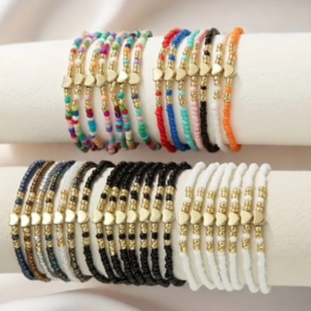 Jova NYC - Beaded Heart Bracelet
