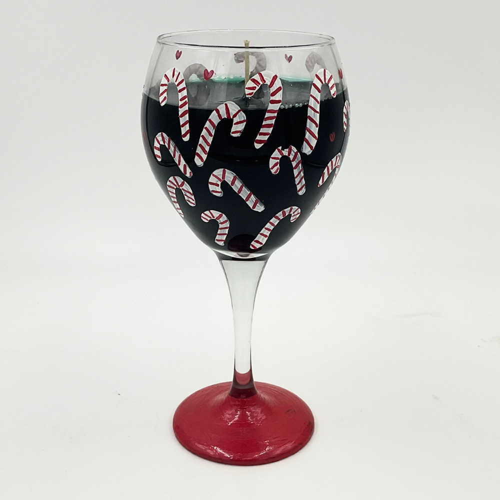 Anico's Candles - Candy Cane Wine Glass