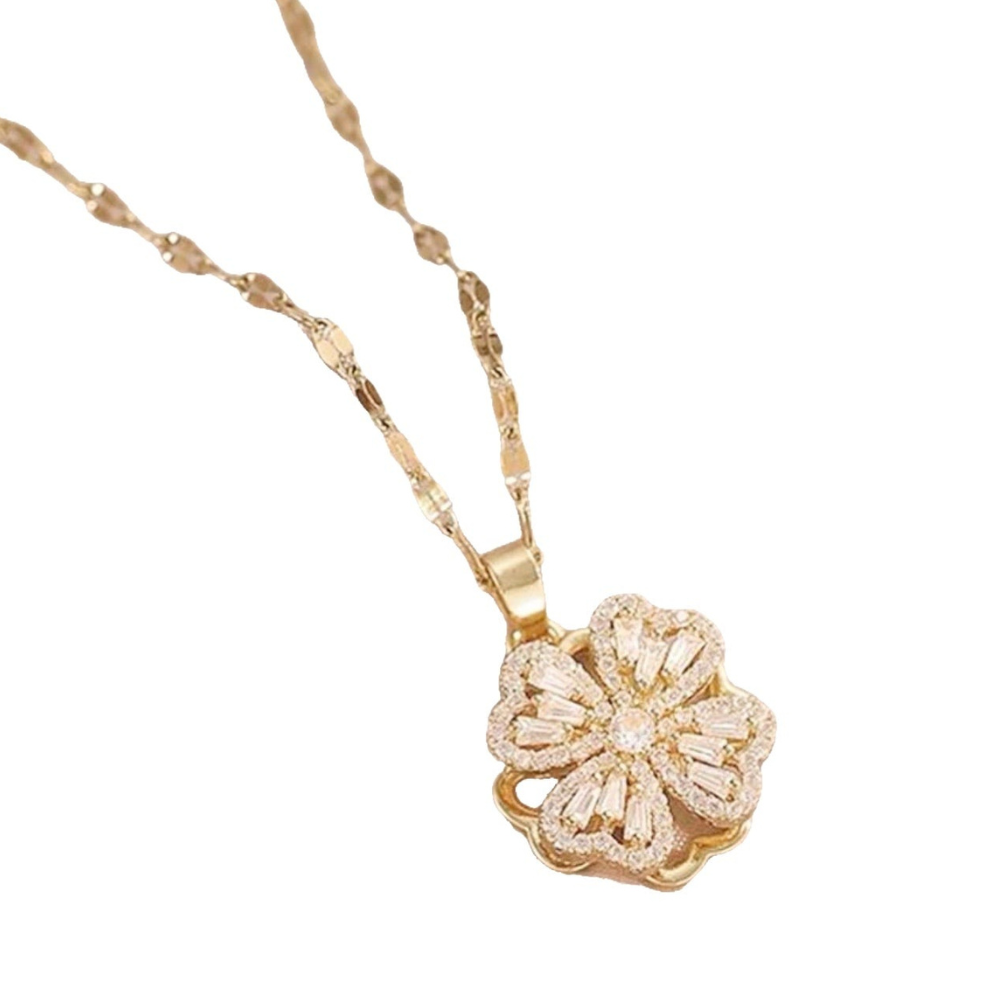 Jova NYC - Spinning Clover Necklace (Gold)