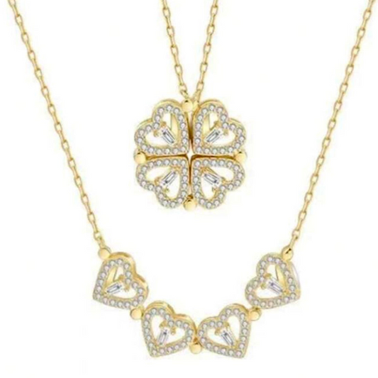 Jova NYC - 4 Hearts Clover Necklace (Gold)