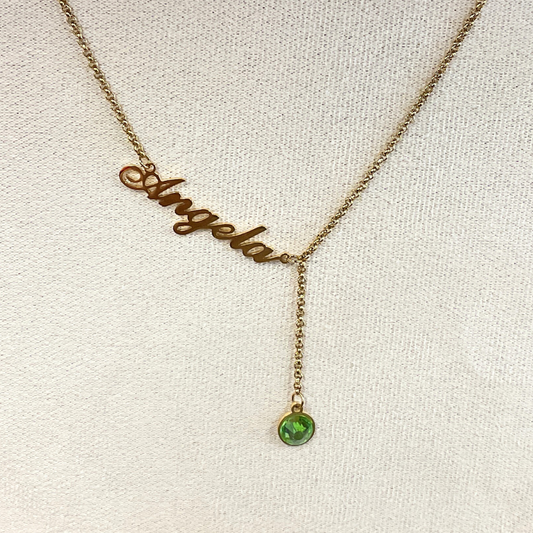 Jova NYC - Birthstone Name Necklace (Sterling Silver)