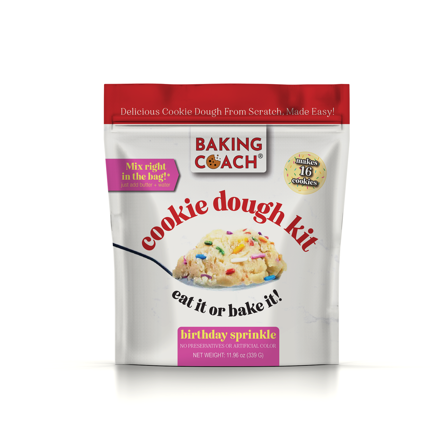 Baking Coach Edible Cookie Dough Kit - Birthday Sprinkle