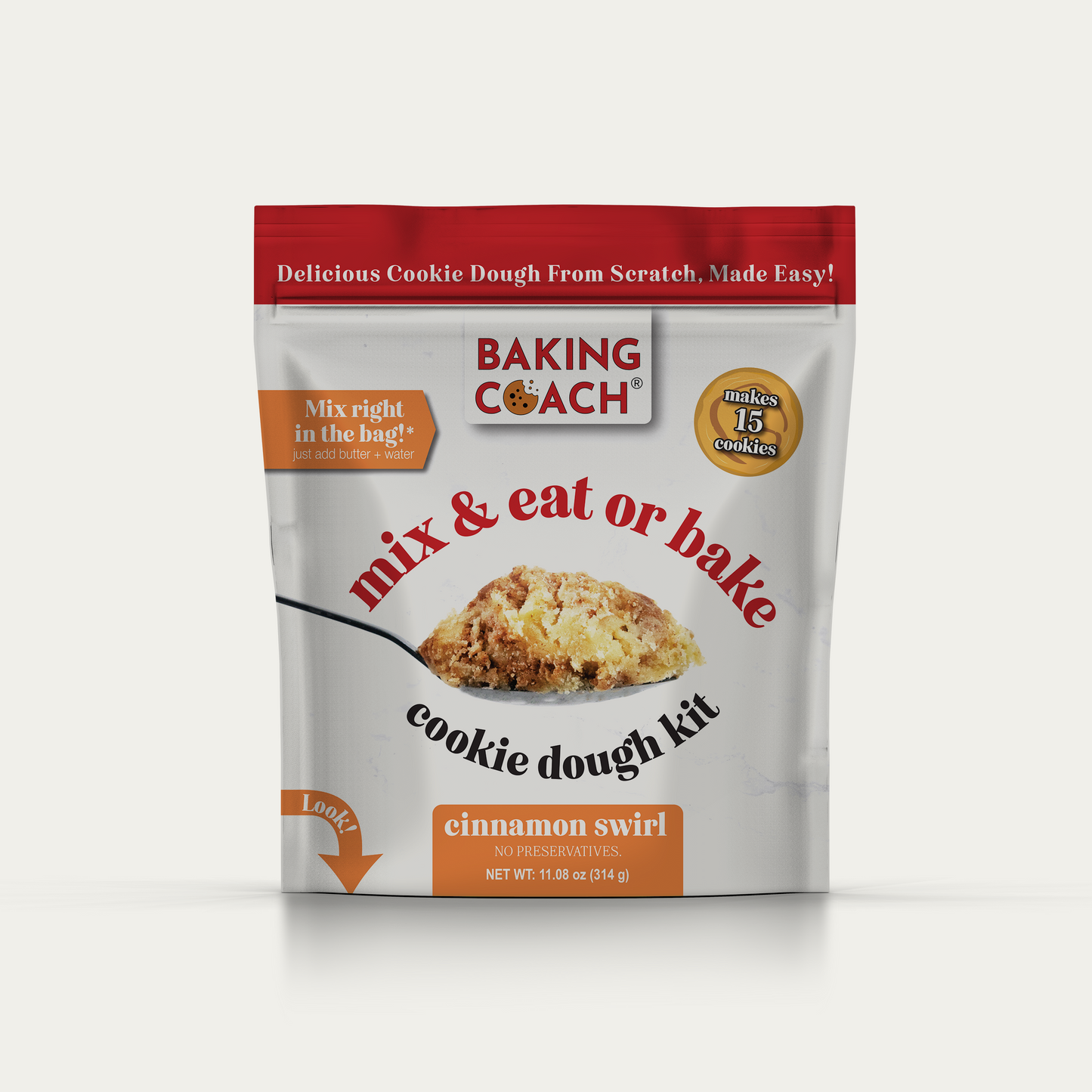 Baking Coach Edible Cookie Dough Kit - Cinnamon Swirl