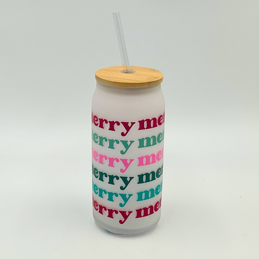 Mama T's - Frosted Glass Merry Christmas Tumbler