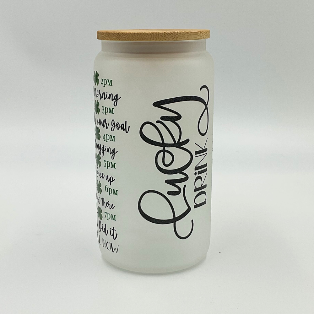 Mama T's - Frosted Glass "Lucky Drink" Tumbler
