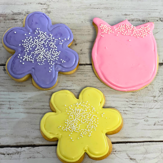 Spring Flower Chocolate-Covered Sugar Cookies